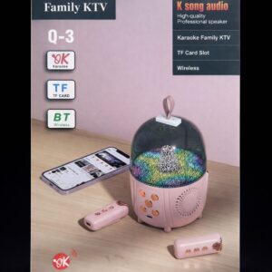 2 mikrofonlu aydınlatmalı speaker